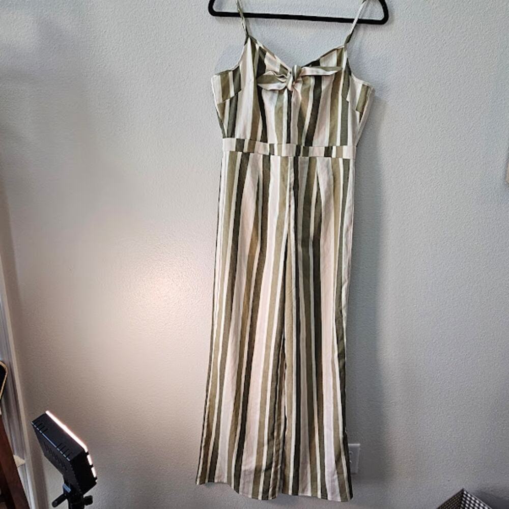 Romeo & Juliet Couture Striped Flare Pants Romper- Women's Large